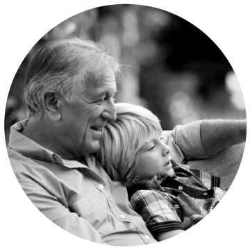 Elderly Man with grandson